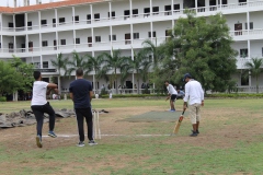 Playing cricket