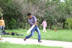 Playing cricket
